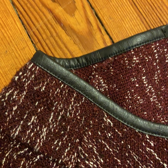 Maison Scotch Burgundy Tweed Knit Zip Sweater Dress - Picture 5 of 11